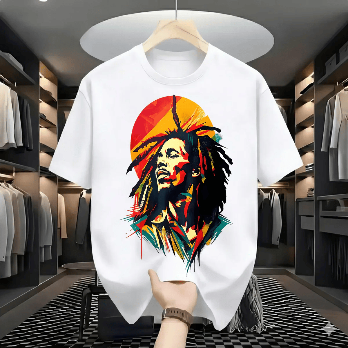 🔥[LIMITED TIME FREE SHIPPING] Eternal Soul: Bob Marley Tribute Vibrant Pop-Art Tee