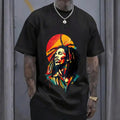 Rhythmic Legends: Iconic Bob Marley Tribute Artistic Tee
