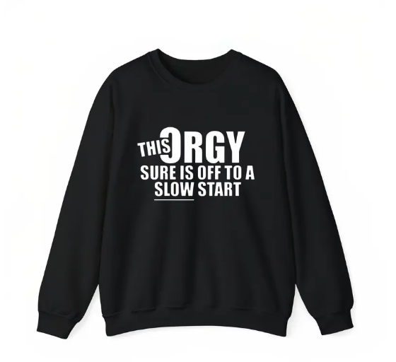 Awkwardly Hilarious: "This Orgy" Sarcastic Bold Graphic Party T-Shirt