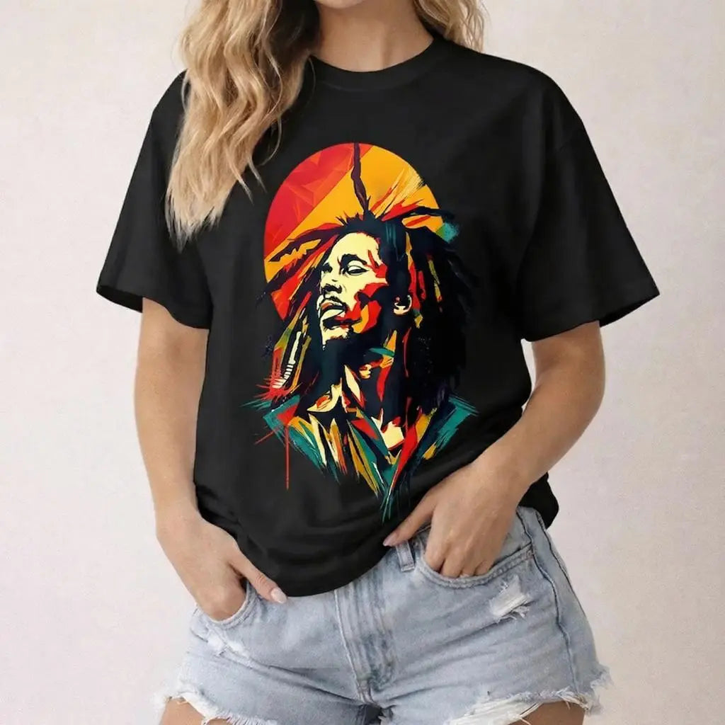 🔥[LIMITED TIME FREE SHIPPING] Eternal Soul: Bob Marley Tribute Vibrant Pop-Art Tee
